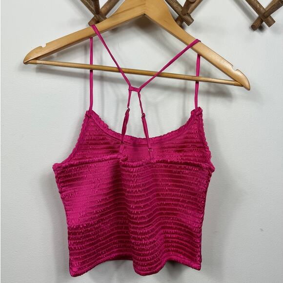 Free People Right on Time Smocked Cami in Fuchsia Size S - Picture 4 of 9